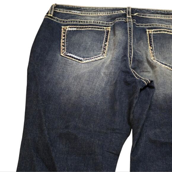 Vigoss Heritage Fit Stretch Rolled Hem Bling Pocket Jeans Plus Size‎ 24 - Picture 4 of 15